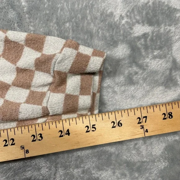 BKE Youth Jogger Pants Medium Tan White Checkered - Picture 7 of 9